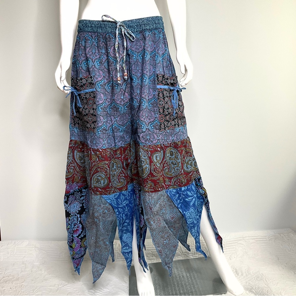 Hippie Forever Handmade Patchwork Handkerchief Pants Womens SZ 1X Forest Fairy